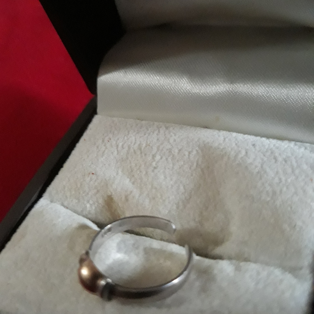 Sterling Silver with 14K Gold Accent Womens Ring - Picture 2 of 5